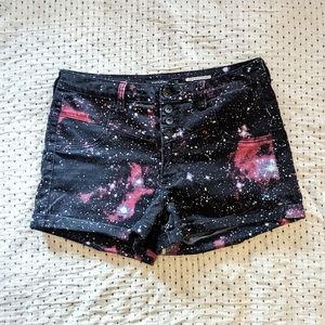 Blackheart high waisted galaxy print shorts